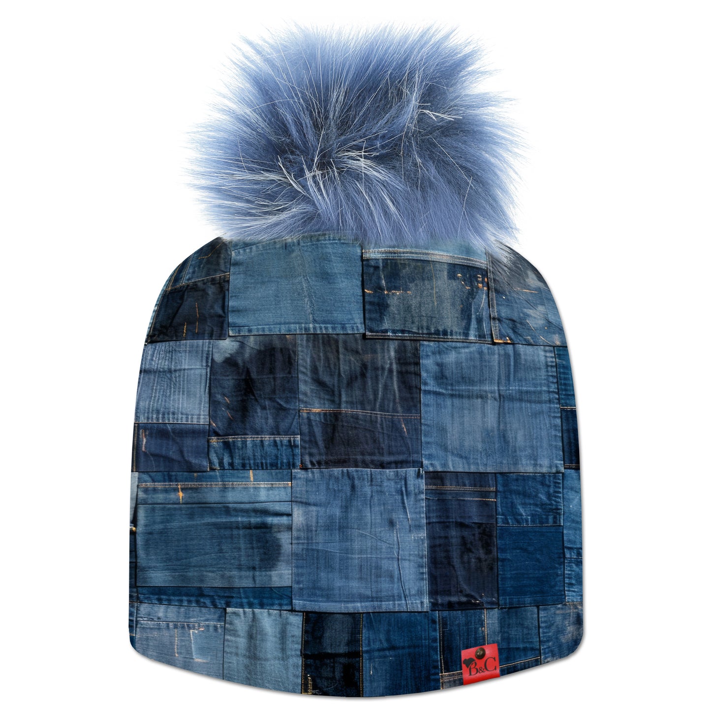 Bonnet Lincoln pour hommes et femmes, son imprimé en patchwork de jeans offrira à votre tenue un côté cool et décontracté. Il est sublimé par son pompon Stone Washed en synthétique et de son étiquette en cuir rouge signée Beanie and Clyde.