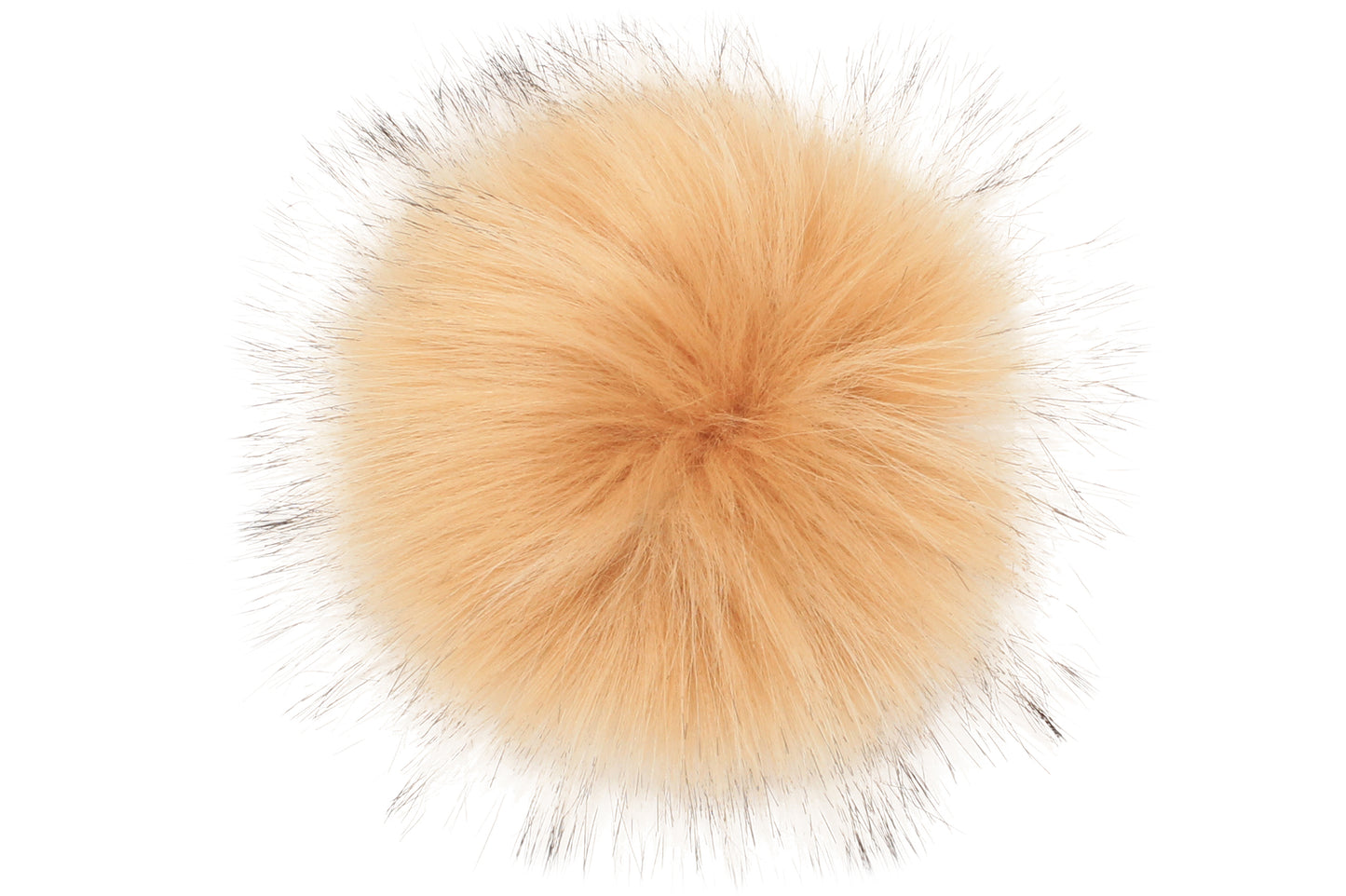 Pompon Abricot, dans une teinte chaude et marron, avec une texture douce et soyeuse, idéal pour un look naturel et raffiné.
