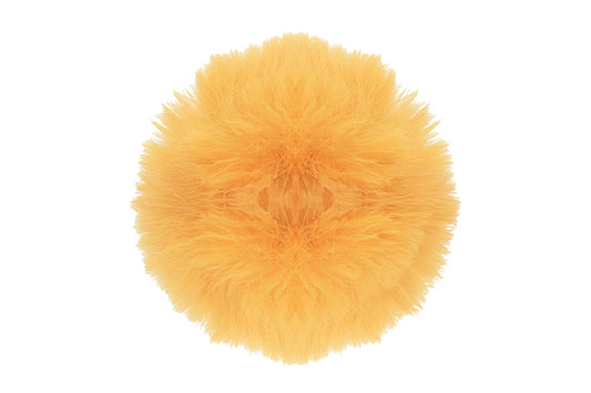 Pompon jaune banane, dans une teinte lumineuse et éclatante, avec une texture douce et moelleuse, parfait pour apporter une touche ensoleillée et joyeuse à votre bonnet.
